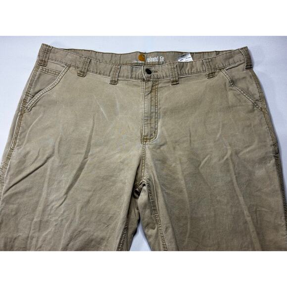 Carhartt Men's Relaxed Fit Straight Leg Khaki Denim Jeans - Size 44x29 - Picture 3 of 7